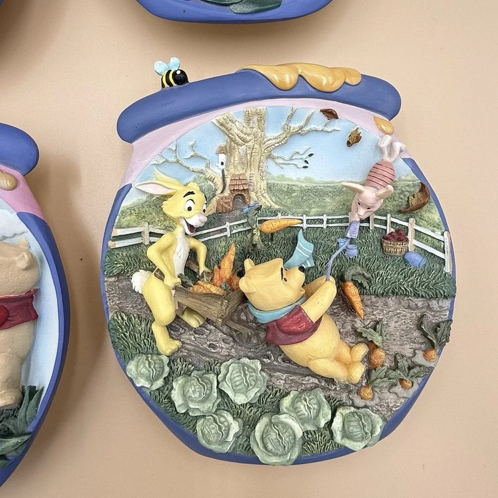 Winnie the Pooh Bradford Exchange Collector Plate Lot Of 4 Nursery Decor Painted